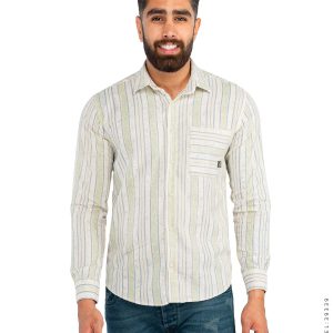 پیراهن مردانه کنفی راه راه Stark مدل 39339