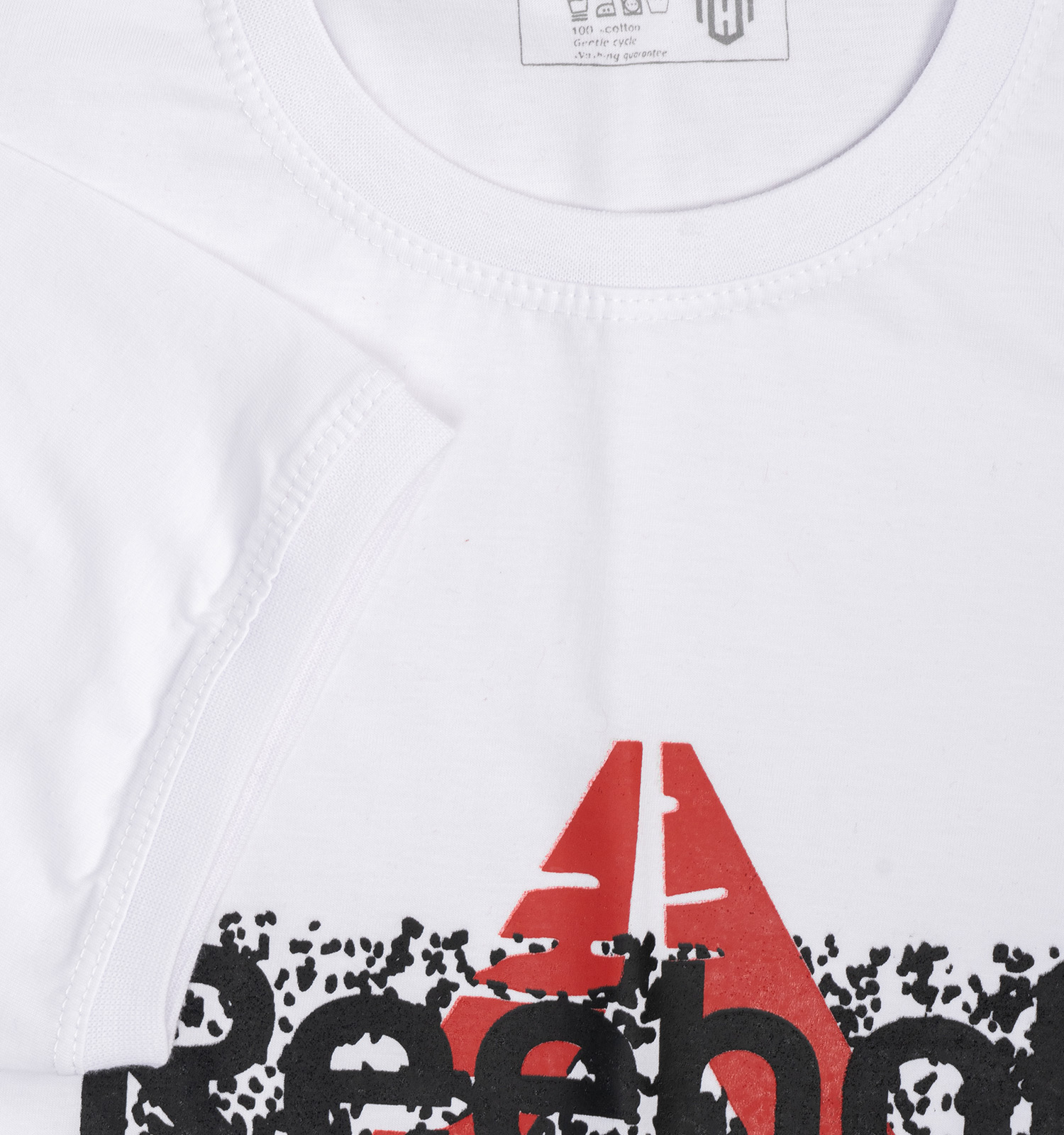 تیشرت Reebok یقه گرد مردانه سفید پنبه طرحدار مدل 45252