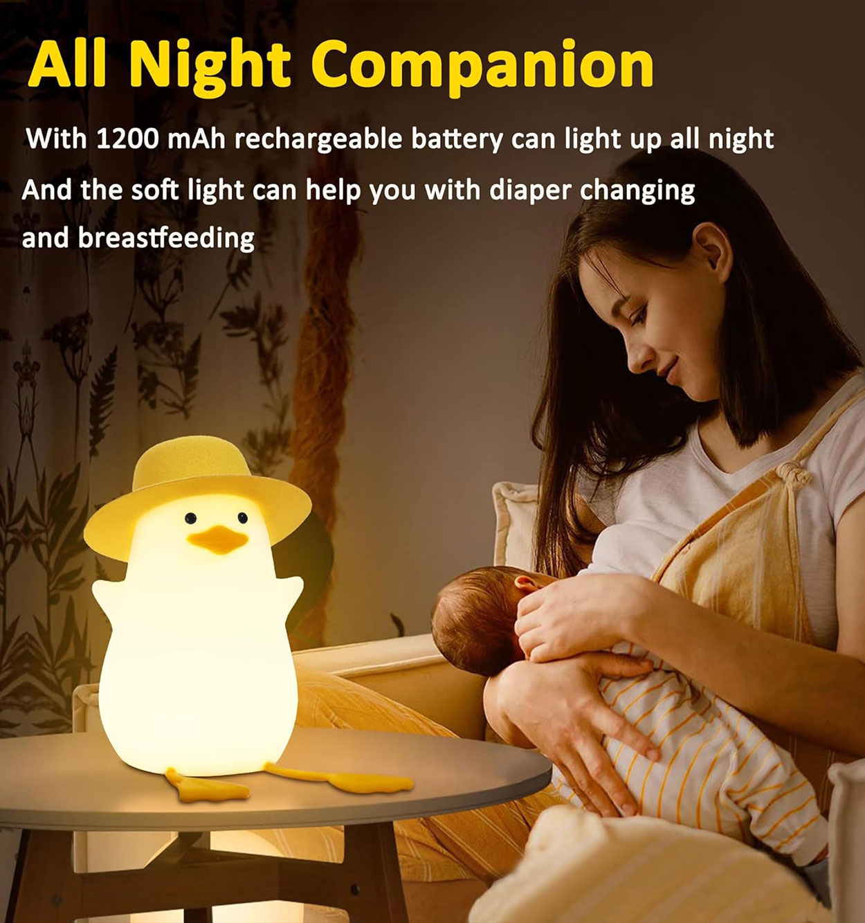 چراغ خواب عروسکی طرح اردک 1200 میلی آمپر مدل 43287