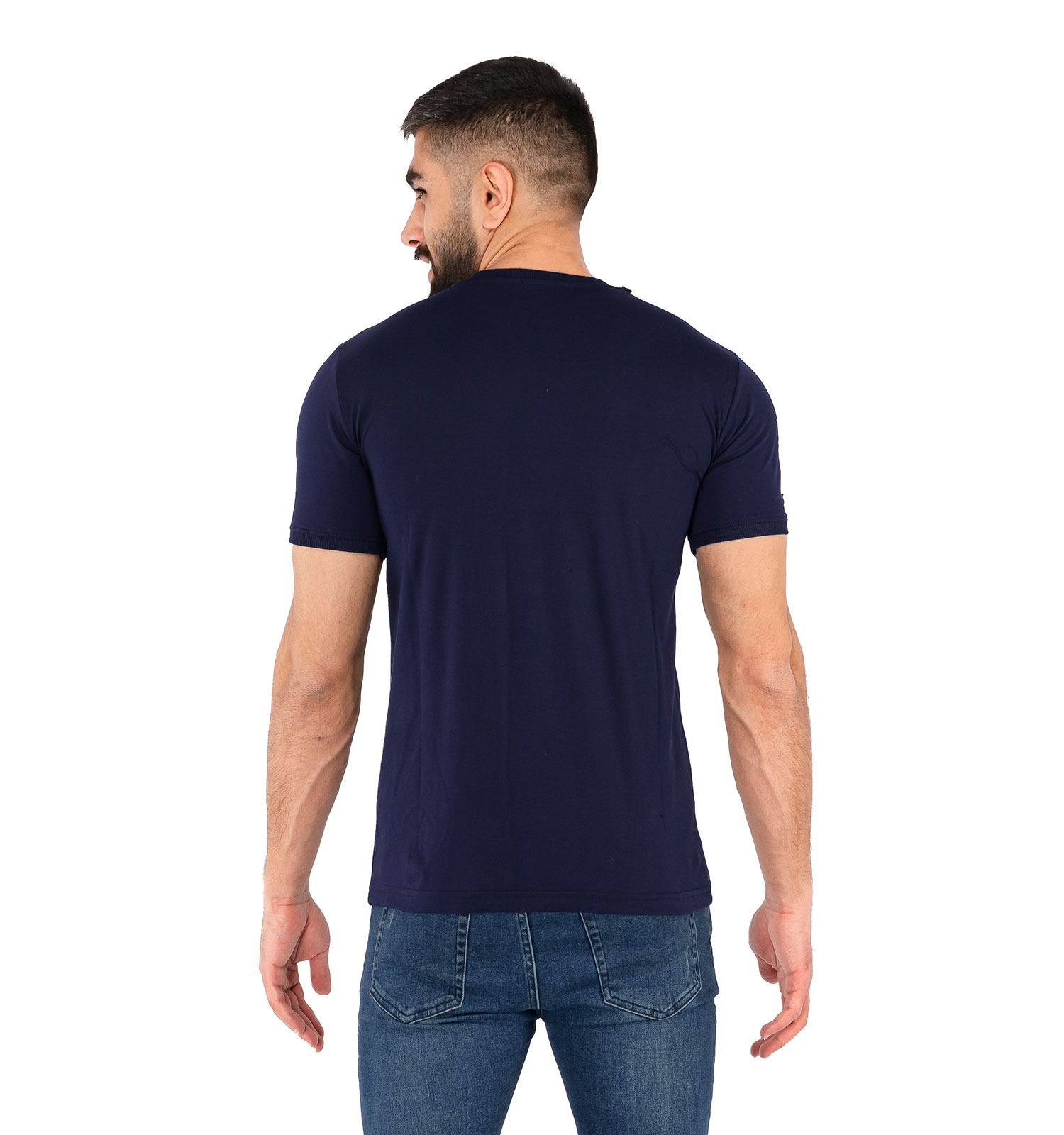 تیشرت Adidas یقه گرد مردانه سرمه ای ساده مدل 42709