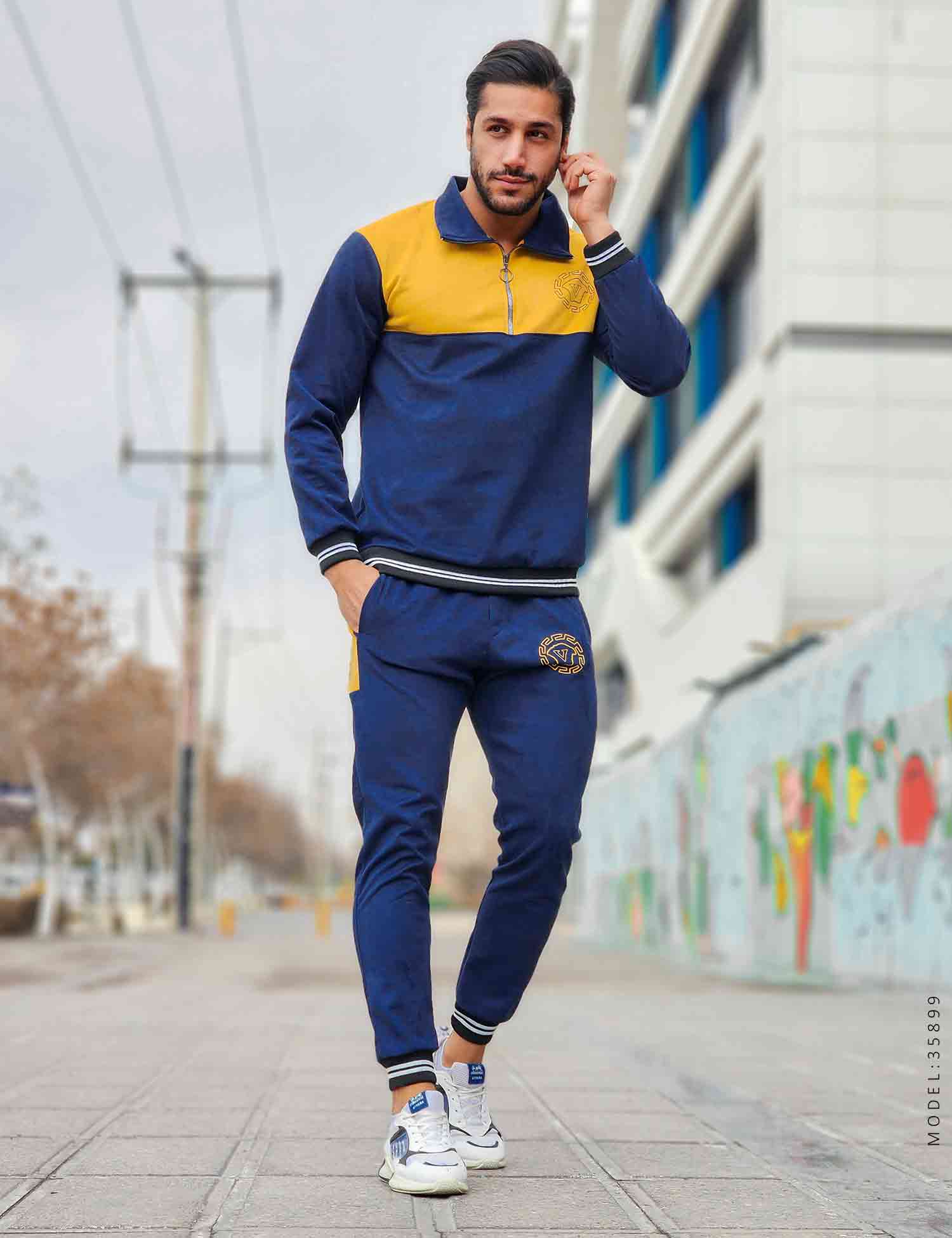 ست سویشرت نیم زیپ شلوار اسپرت Versace مدل 35899