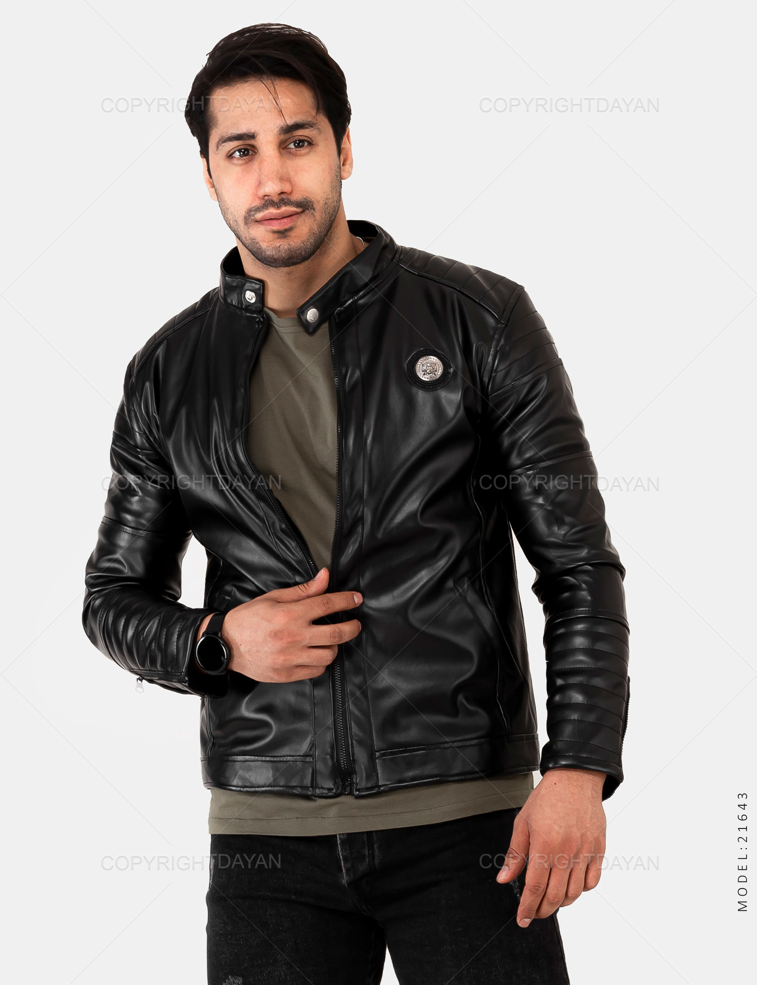 کاپشن چرمی مردانه Mason مدل 21643