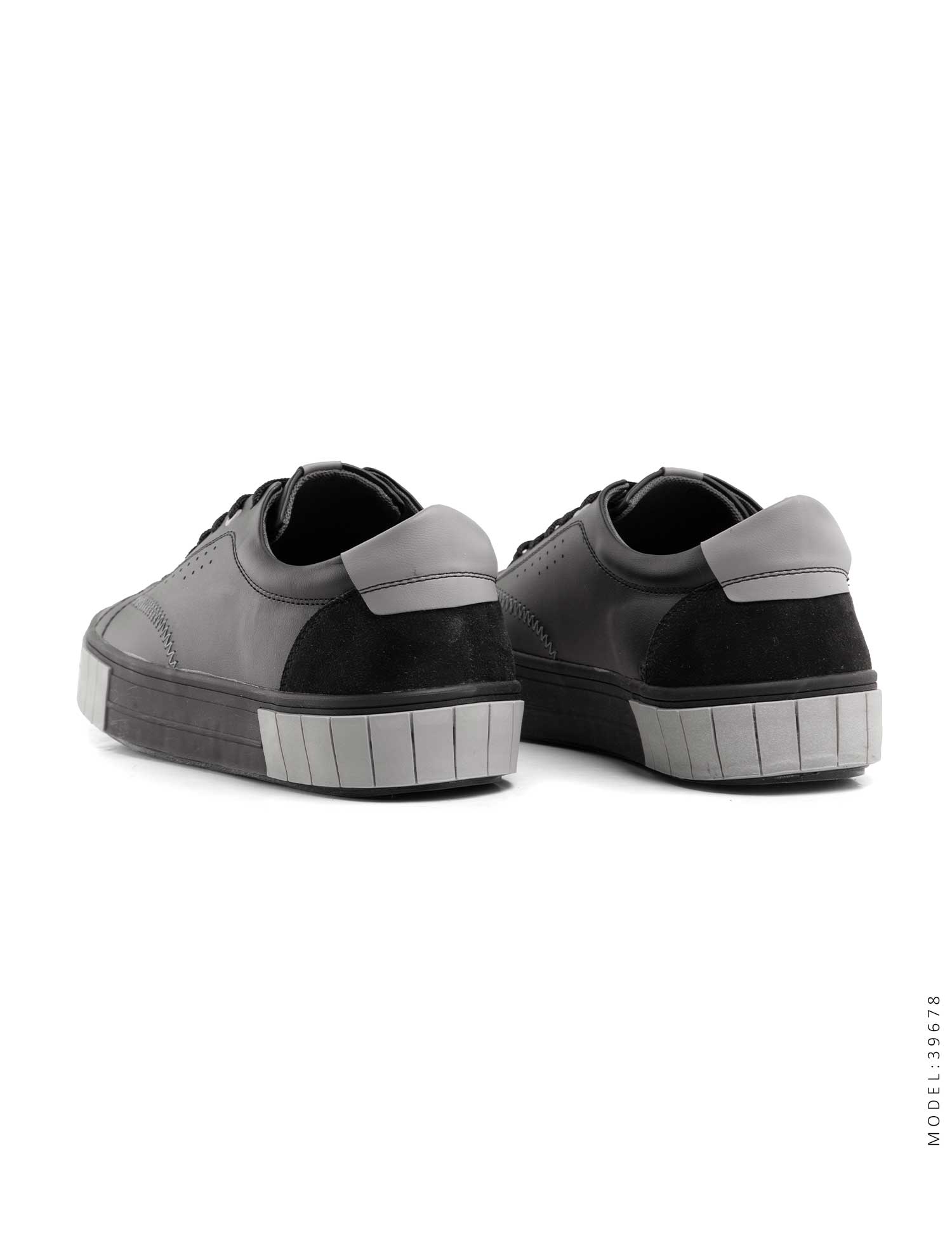 کفش روزمره مردانه Pull & Bear چرم مصنوعی بند دار مشکی مدل 41580