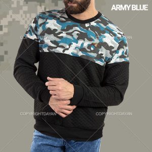 بلوز پاییزه مردانه طرح ارتشی(آبی)