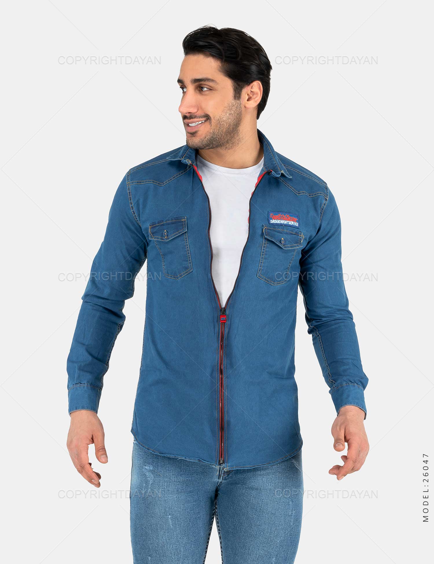 پیراهن لی زیپ دار مردانه Floy مدل 26047