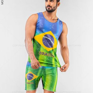 ست رکابی شلوارک مردانه Brazil مدل 15127