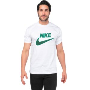 تیشرت Nike یقه گرد مردانه سفید پنبه ساده مدل 44726