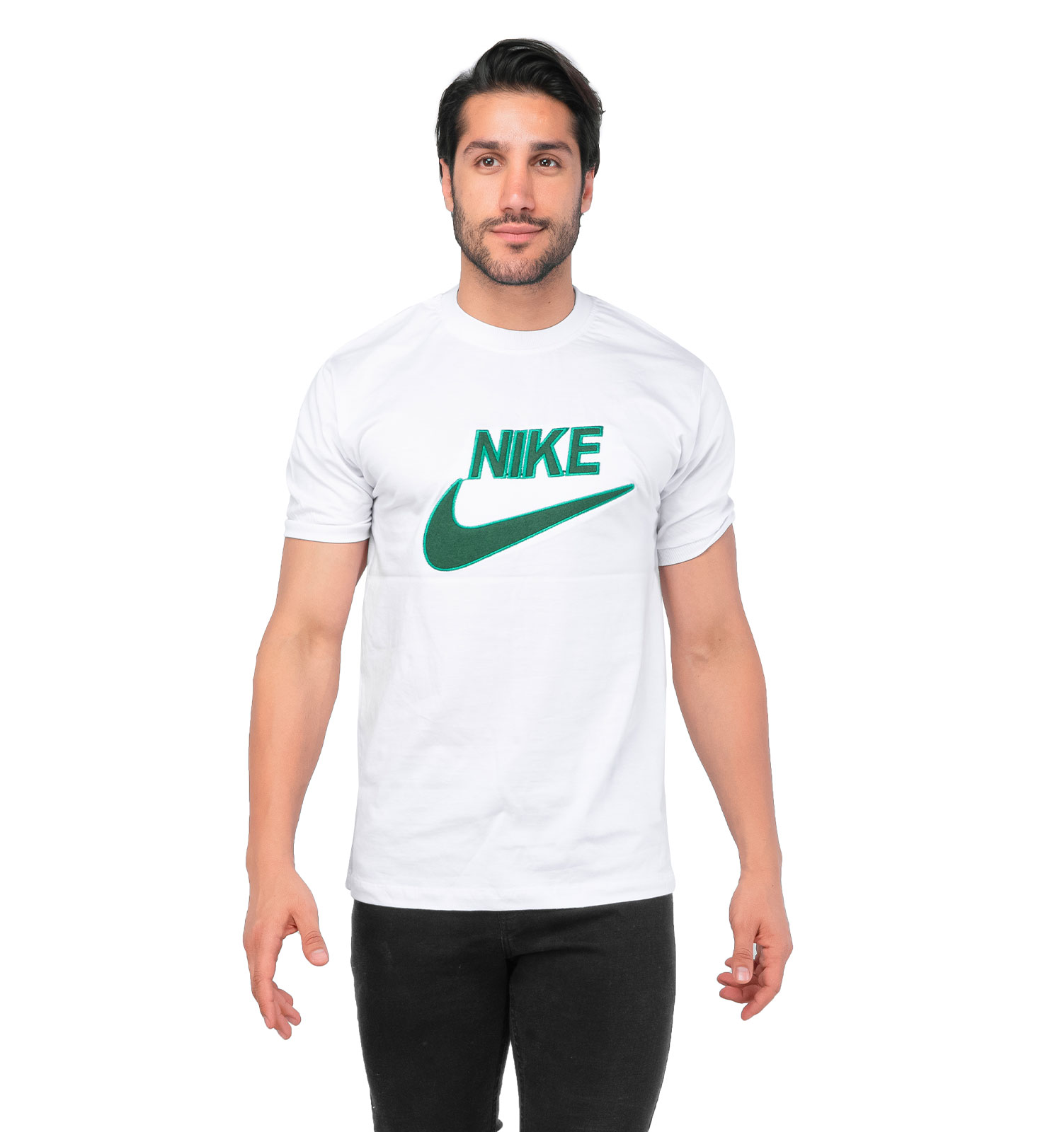 تیشرت Nike یقه گرد مردانه سفید پنبه ساده مدل 44726