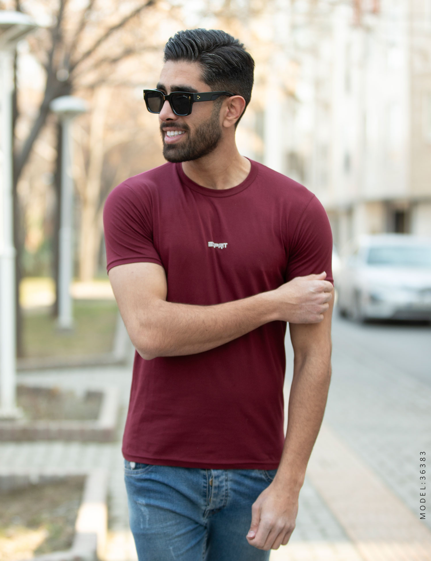 تیشرت یقه گرد مردانه Esprit مدل 36383