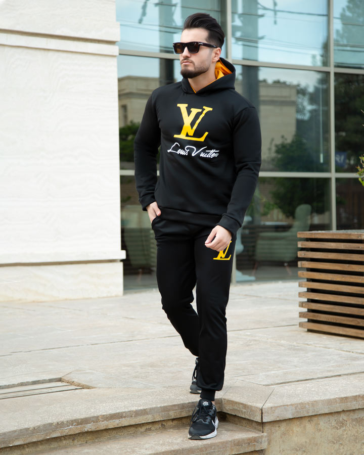 ست سویشرت شلوار مردانه مدل Ivaz مشکی