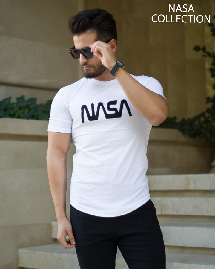 تیشرت مردانه مدل NASA سفید