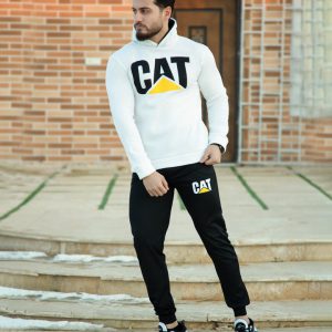 ست سویشرت شلوار مردانه مدل Cat سفید