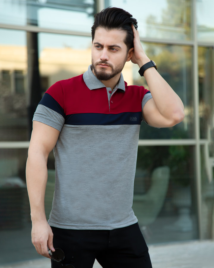 تیشرت مردانه مدل Zisa زرشکی