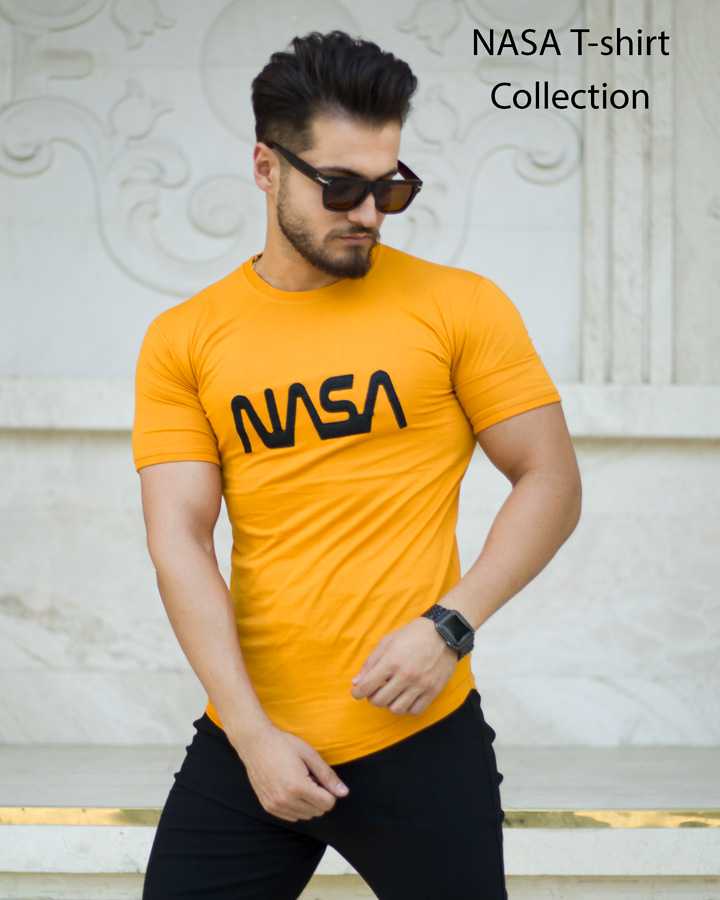 تیشرت مردانه مدل NASA خردلی