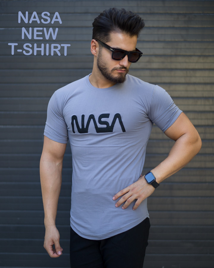 تیشرت مردانه مدل NASA طوسی
