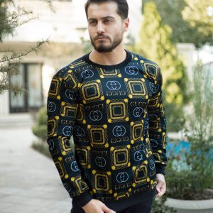 بلوز مردانه مدل Gucci طلایی