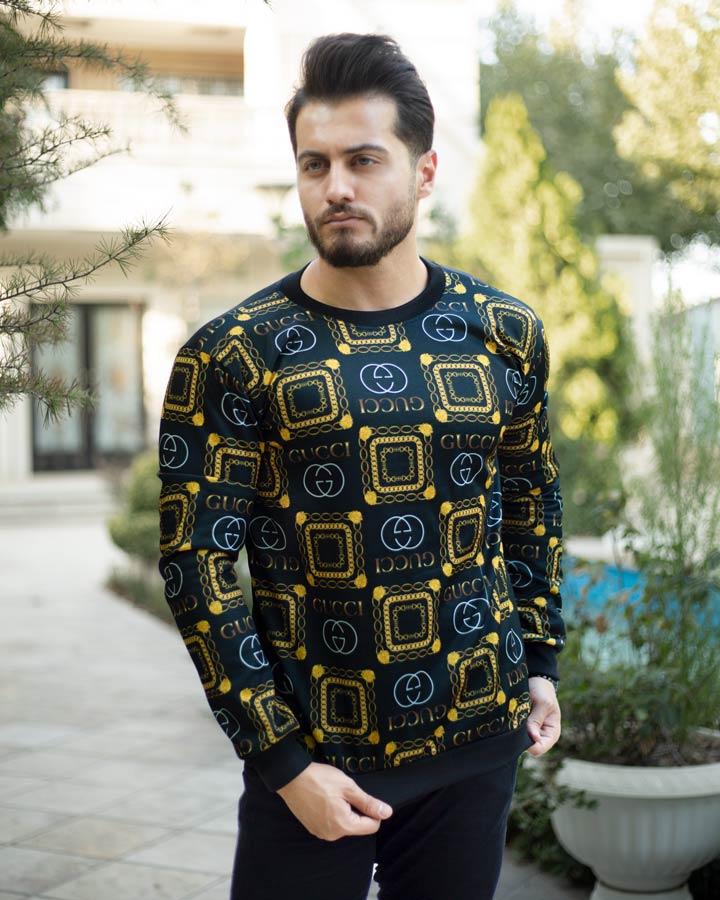 بلوز مردانه مدل Gucci طلایی