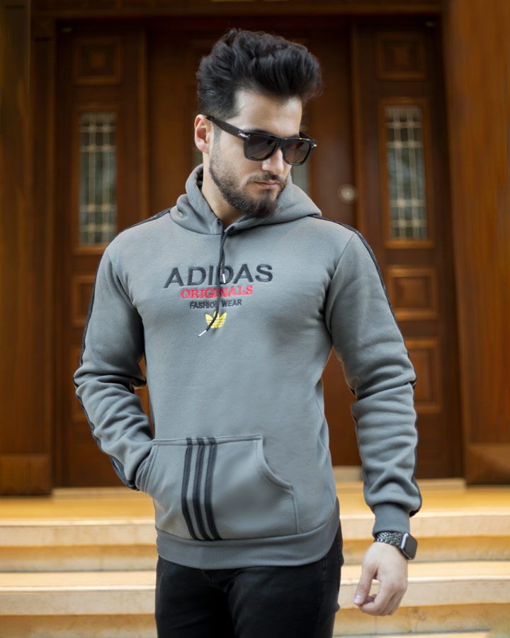 هودی مردانه Adidas مدل Karon طوسی