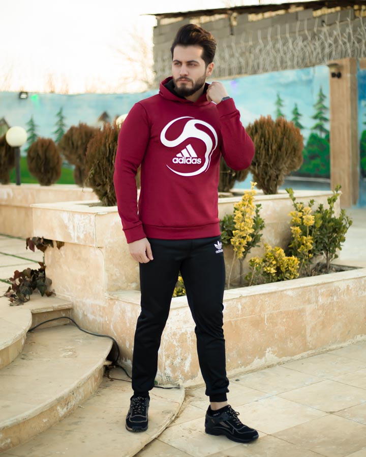 ست سویشرت شلوار Adidas مدل Saroo زرشکی