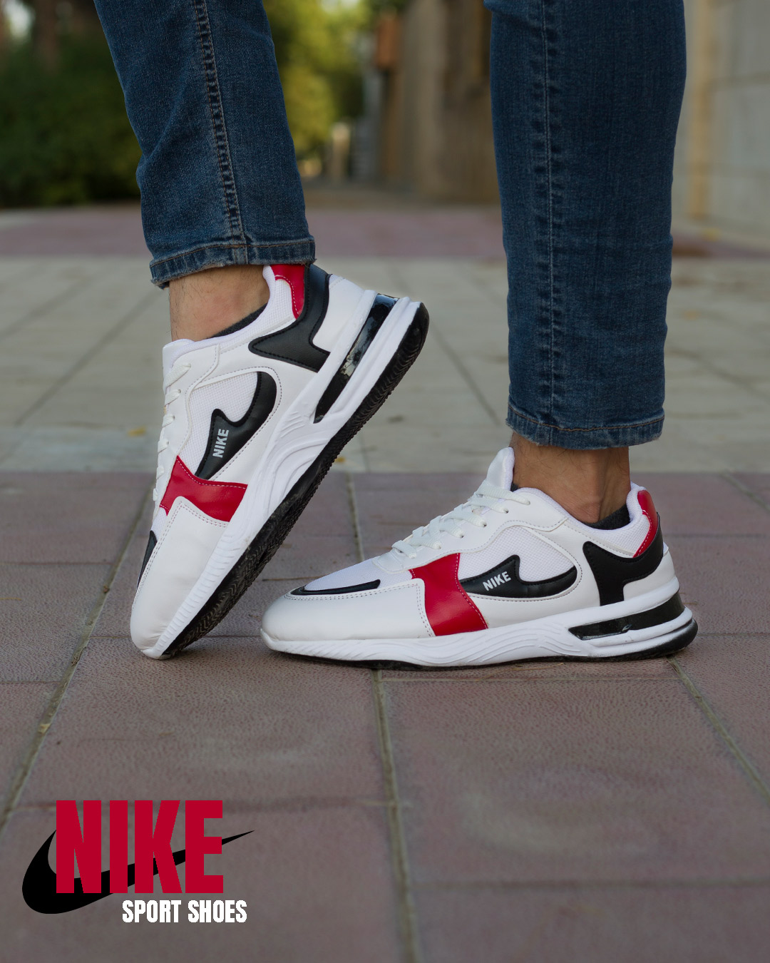 کفش مردانه nike مدل Genicco سفید قرمز