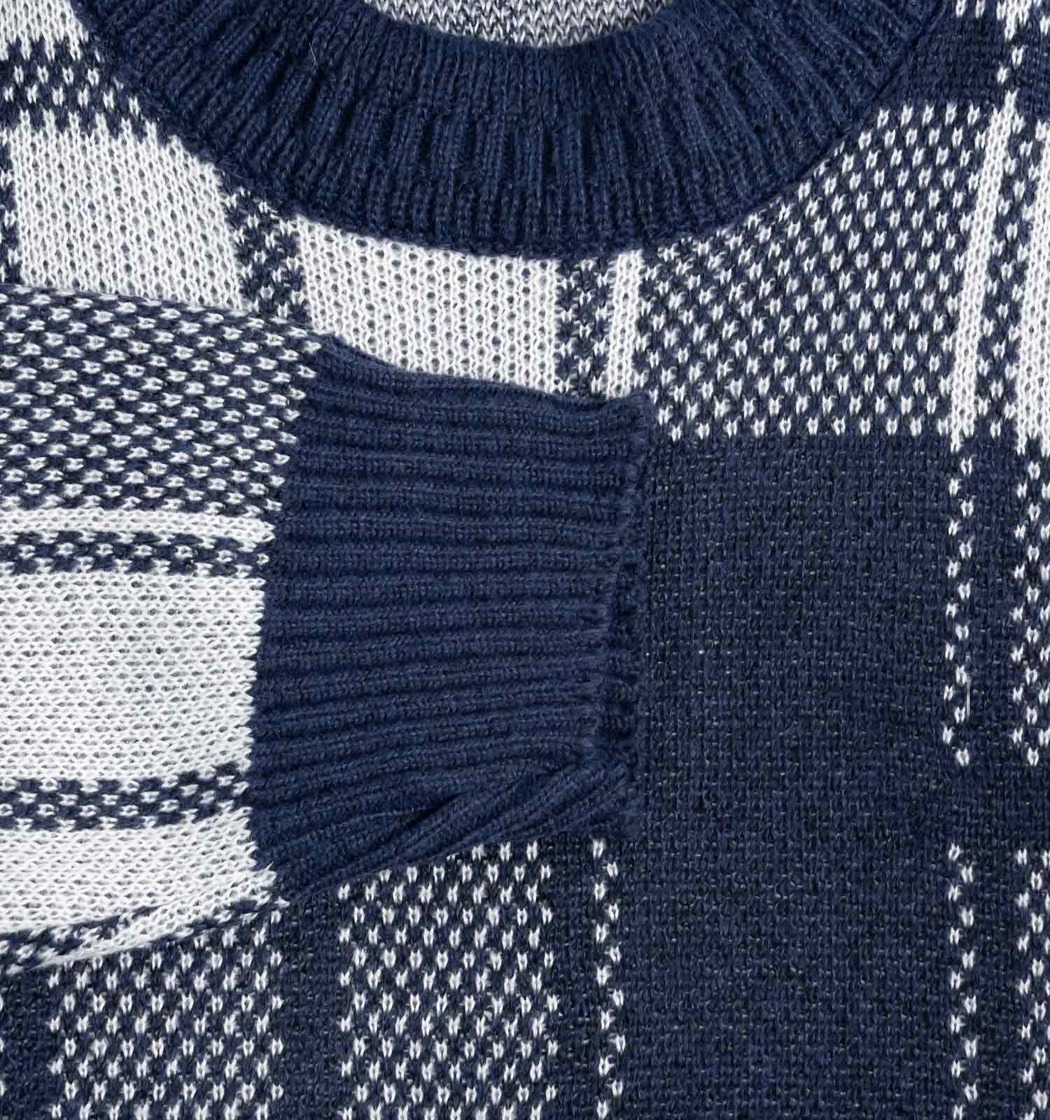 بافت مردانه یقه گرد فری سایز چهارخونه مدل 45892