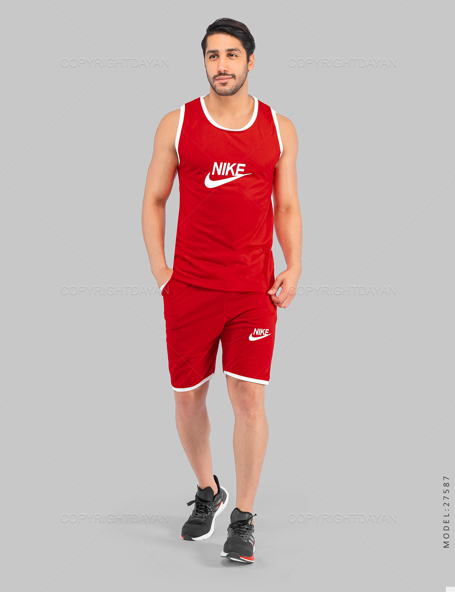 ست رکابی شلوارک مردانه Nike مدل 27587