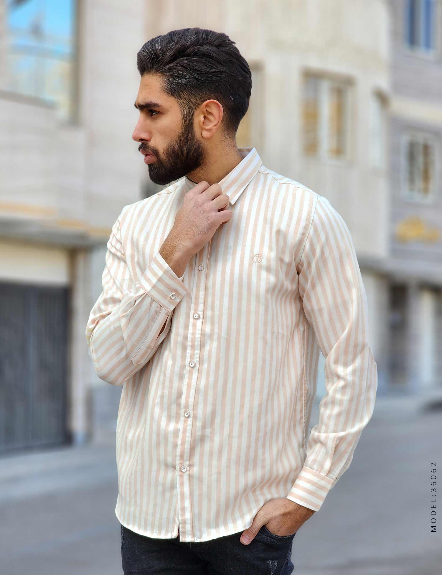 پیراهن مردانه راه راه Araz مدل 36062