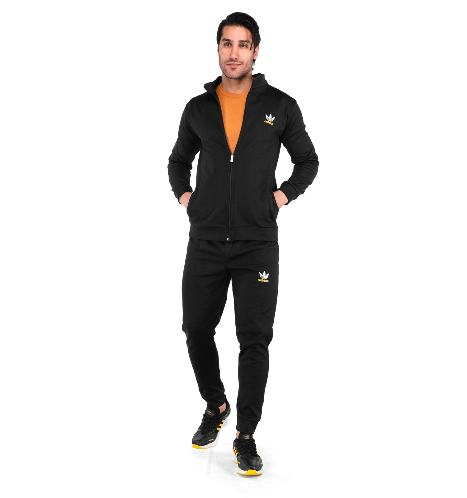 ست سویشرت شلوار مردانه آستین بلند مشکی Adidas ساده مدل 43136