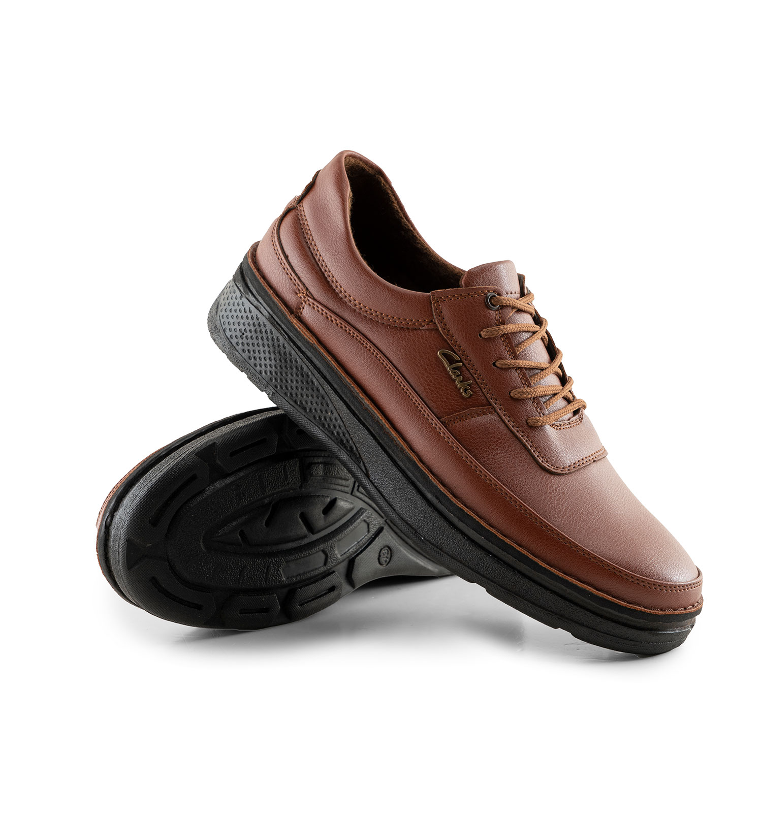 کفش روزمره مردانه Clarks چرم مصنوعی بند دار عسلی مدل 44483