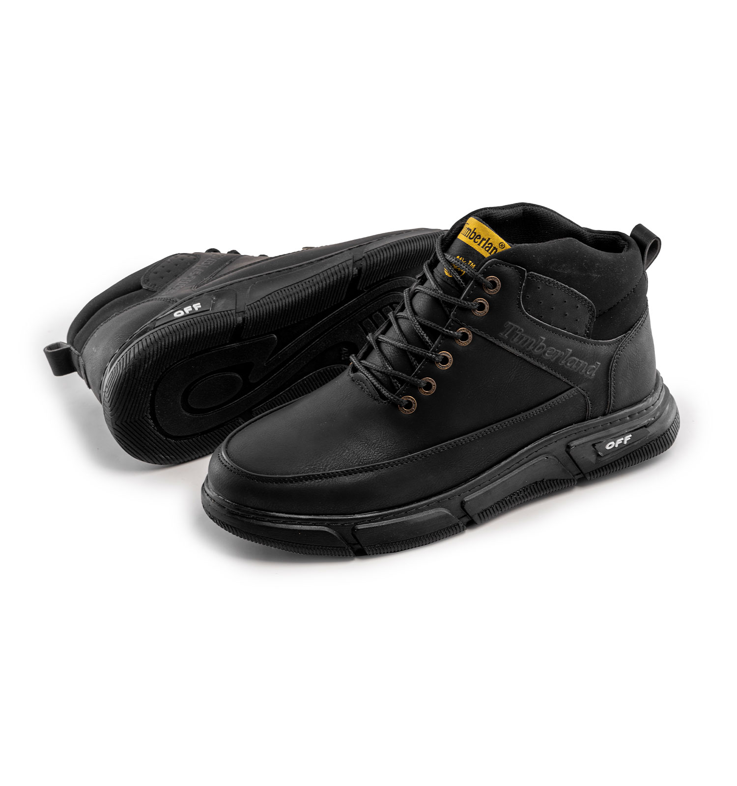 کفش ساقدار چرم مصنوعی مردانه اسپرت بنددار Timberland مشکی مدل 40739