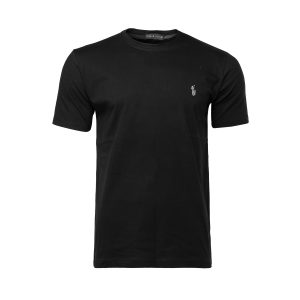 تیشرت Polo یقه گرد مردانه مشکی پنبه ساده مدل 45427