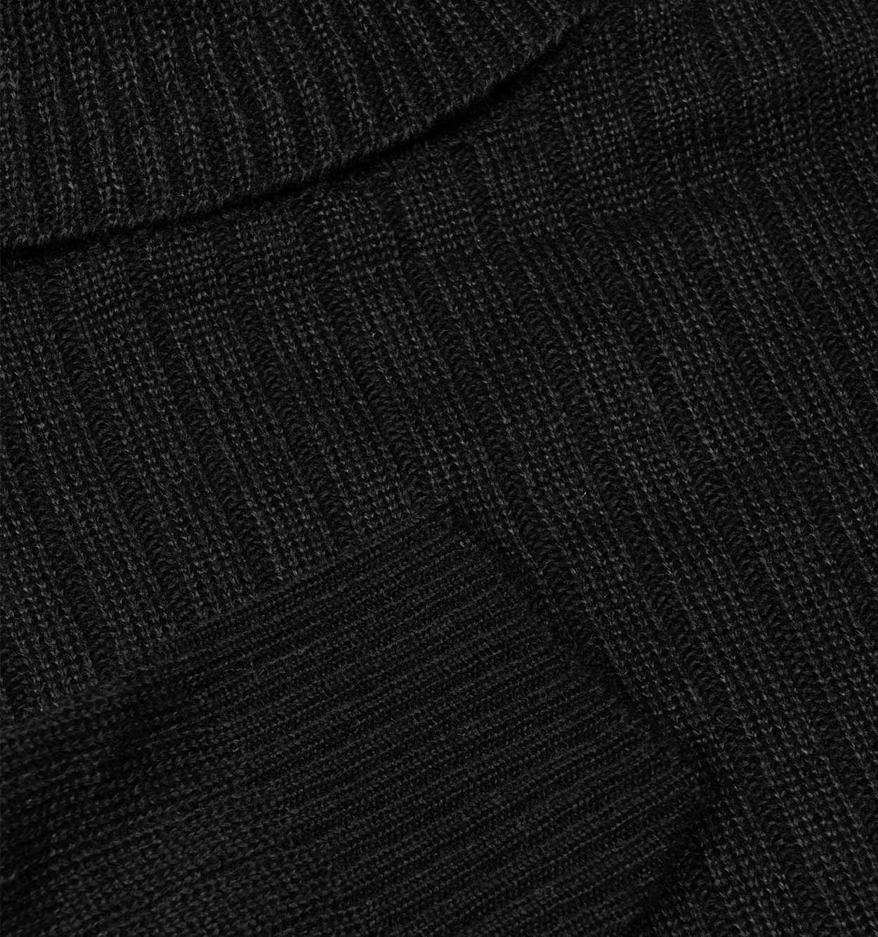 تونیک بافت زنانه آستین بلند یقه اسکی مشکی فری سایز مدل 45669