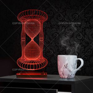 آباژور سه بعدی طرح ساعت شنی