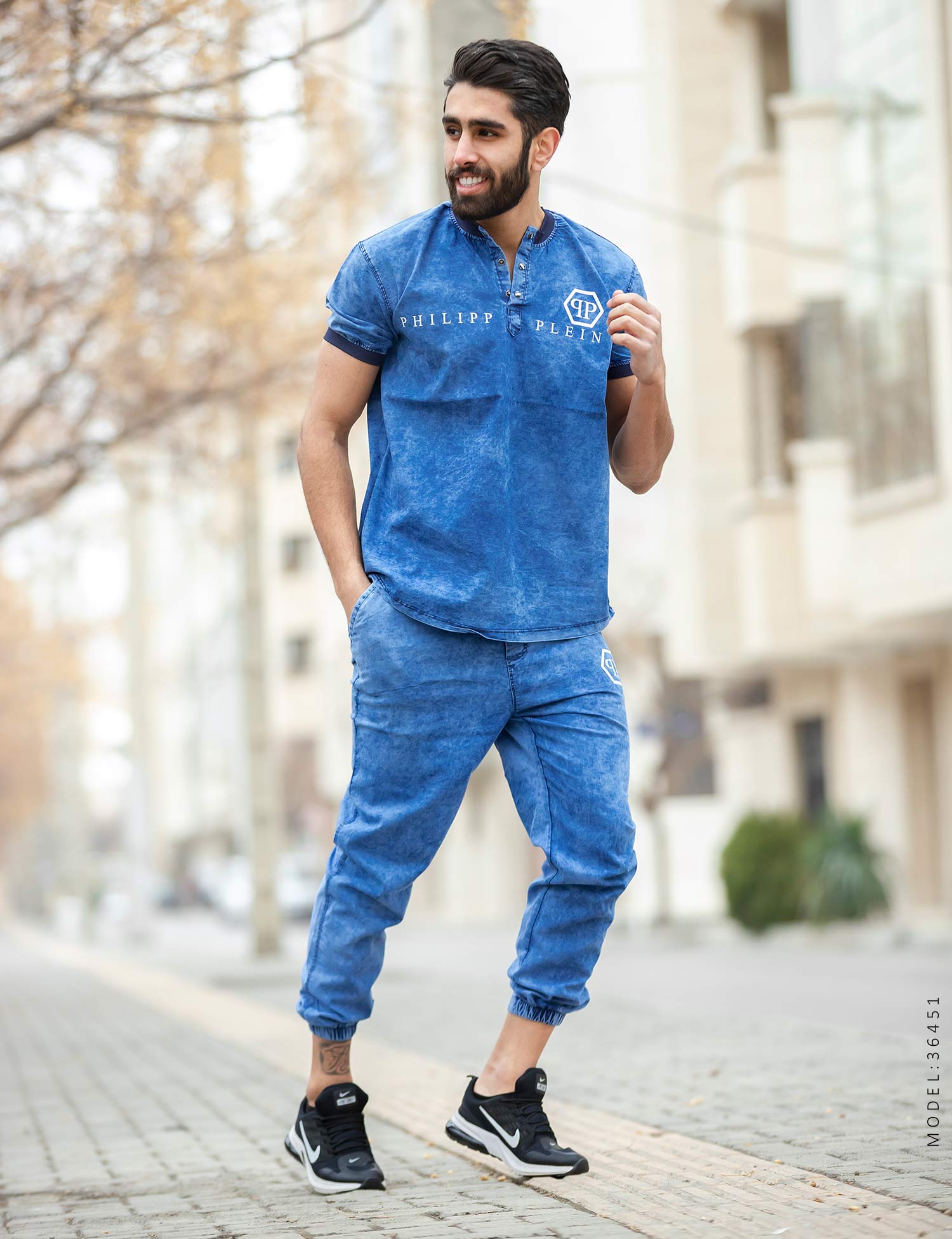 ست تیشرت شلوار لی اسپرت Philipp plein مدل 36451