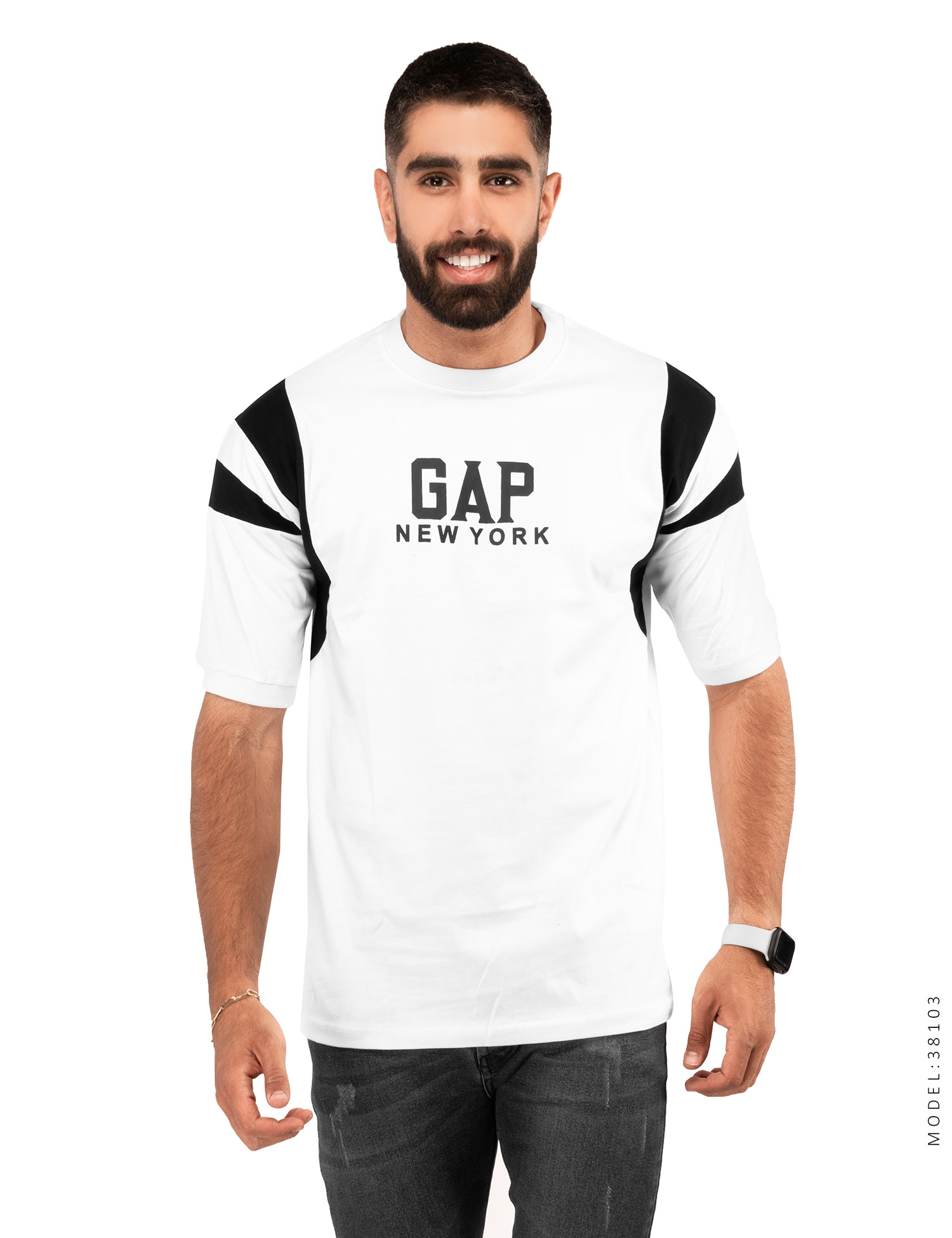 تیشرت مردانه دو رنگ یقه گرد Gap مدل 38103