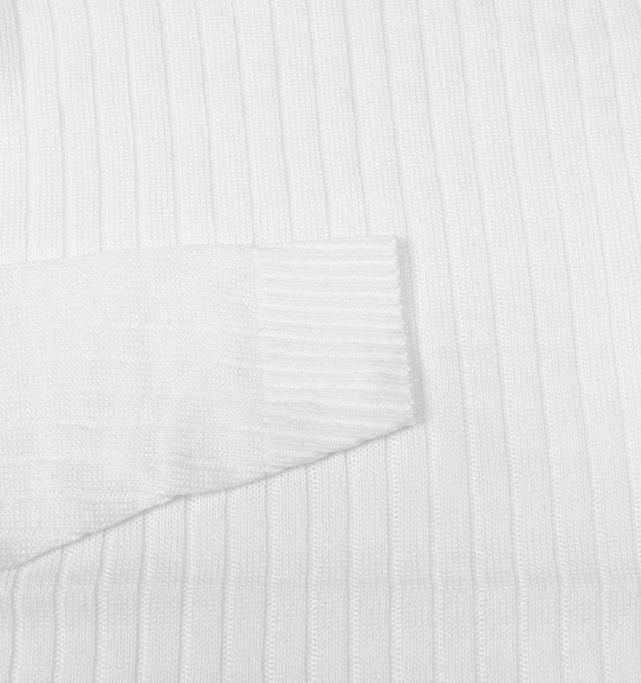 تونیک بافت زنانه آستین بلند یقه اسکی سفید فری سایز مدل 45668