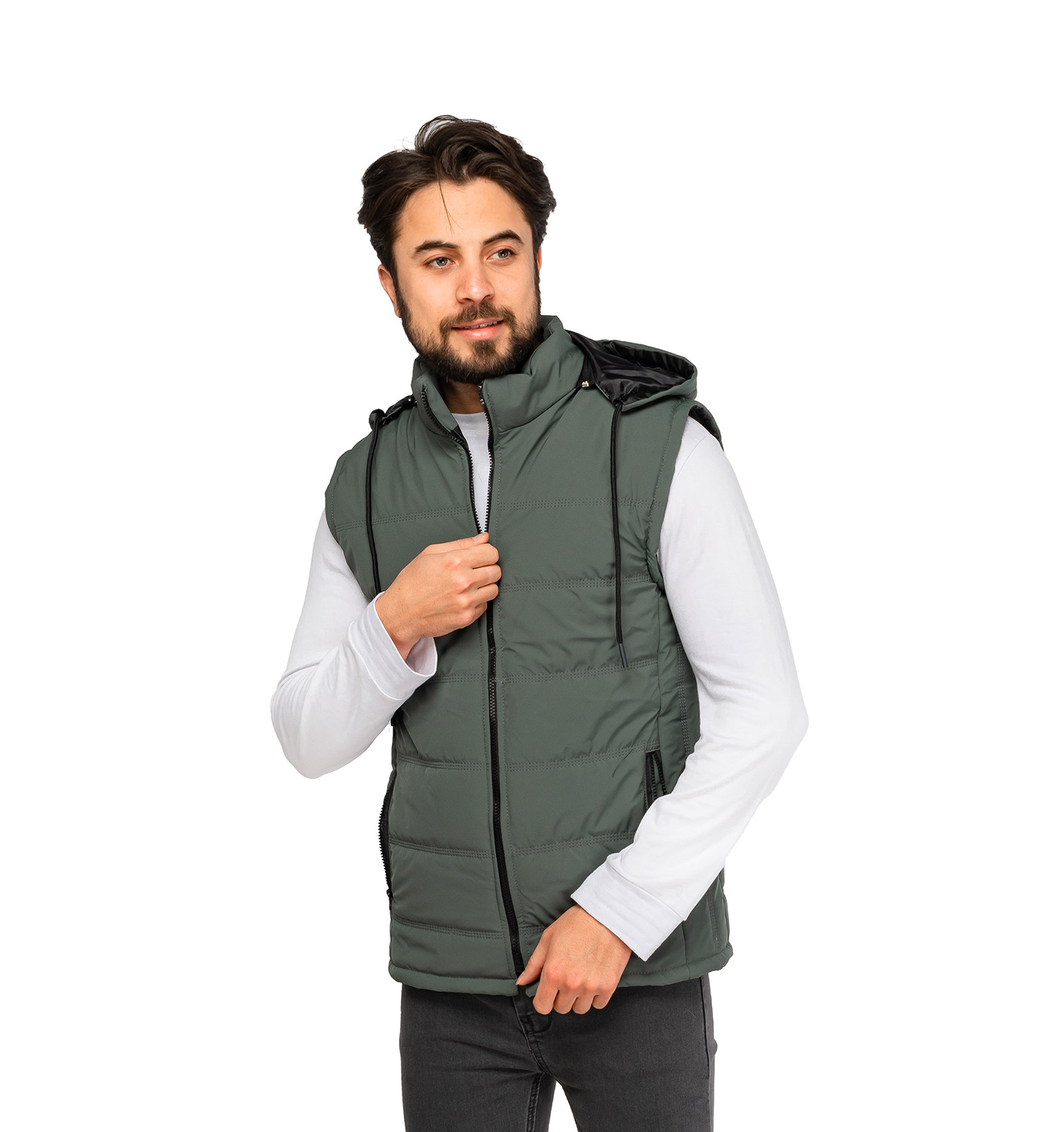 کاپشن پافر بادی کلاهدار مدل 45979