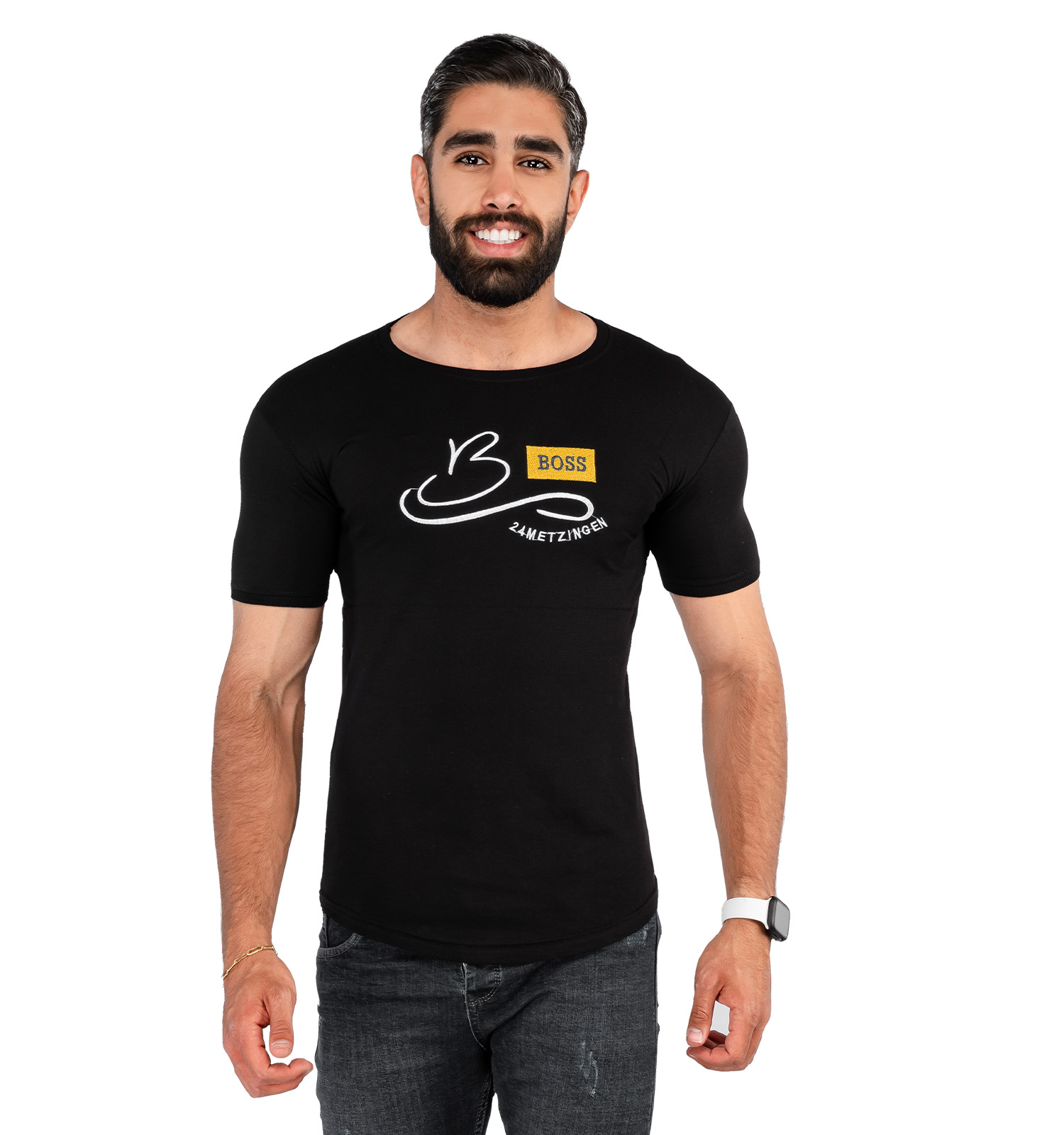 تیشرت مردانه یقه گرد Boss مدل 37965