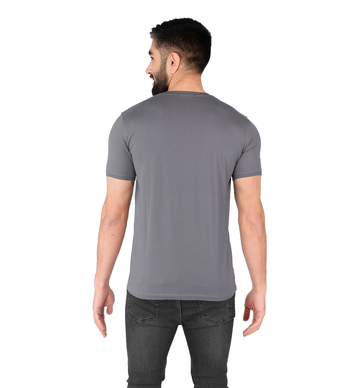 تیشرت Nike یقه گرد مردانه طوسی ساده مدل 43694