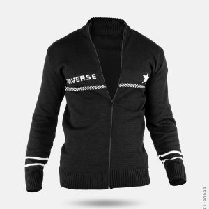 ژاکت بافت مردانه زیپ دار یقه ایستاده Converse مدل 30993