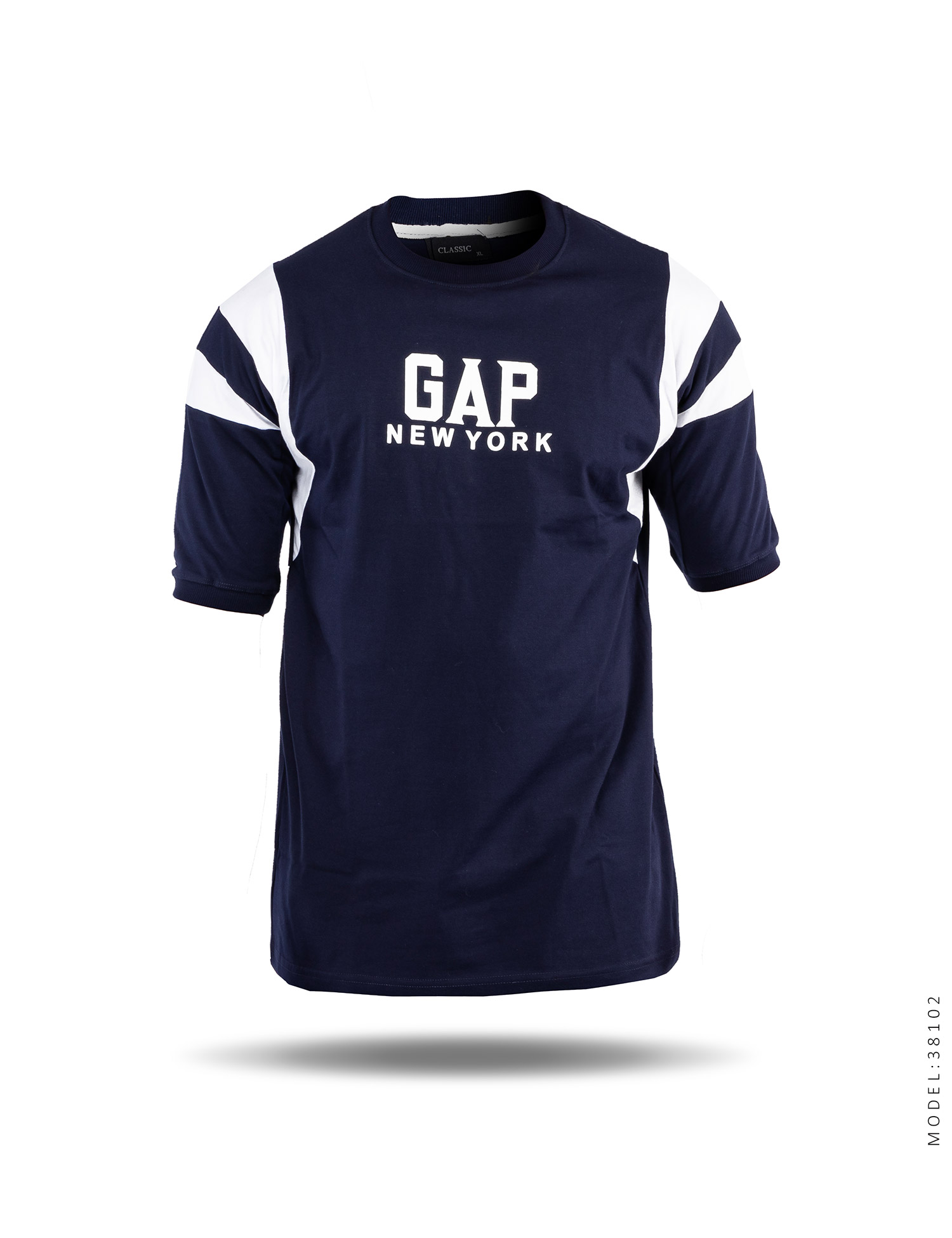تیشرت مردانه دو رنگ یقه گرد Gap مدل 38102