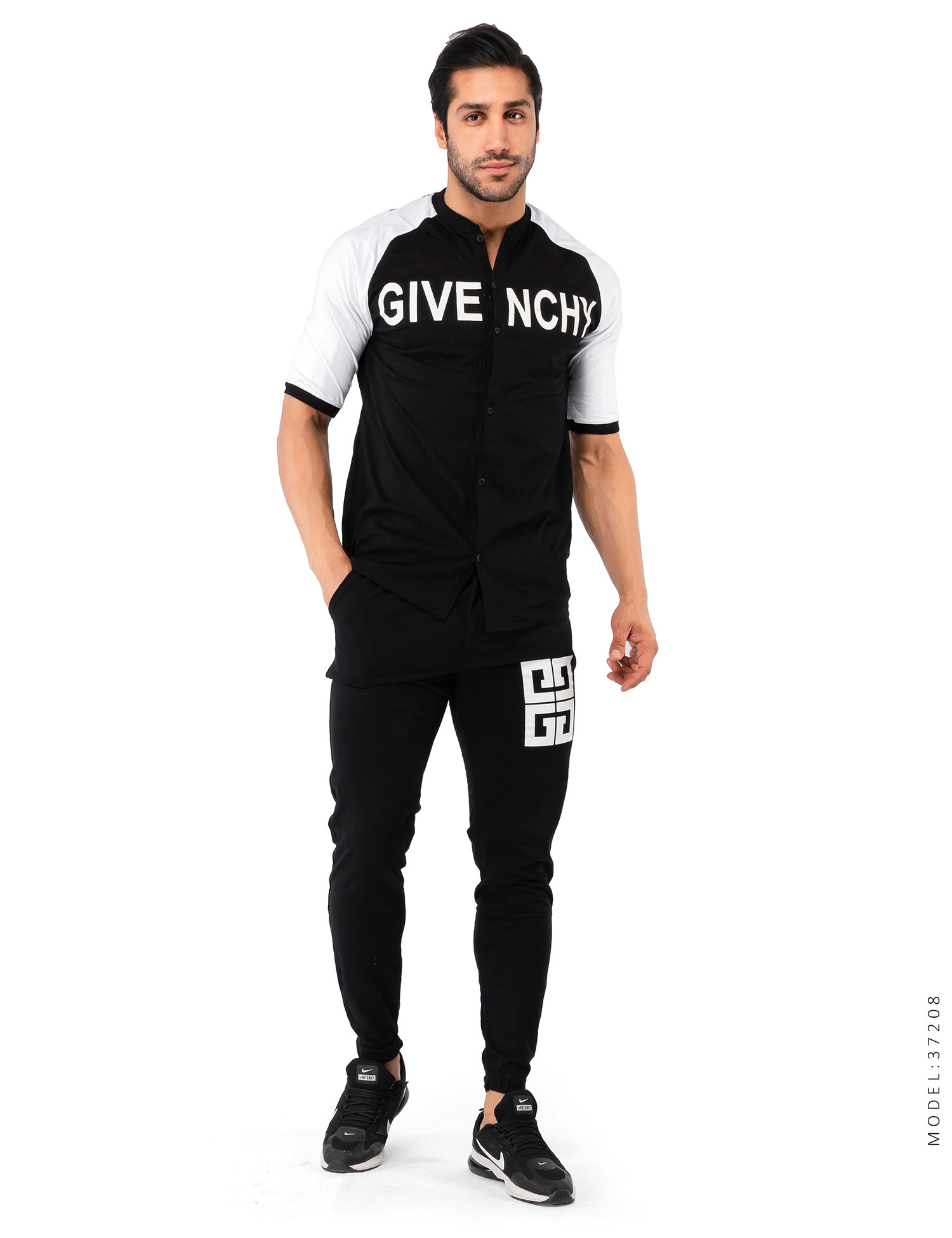 ست پیراهن شلوار مردانه بیسبالی Givenchi مدل 37208