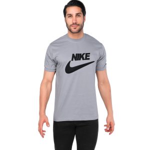 تیشرت Nike یقه گرد مردانه طوسی پنبه ساده مدل 44727
