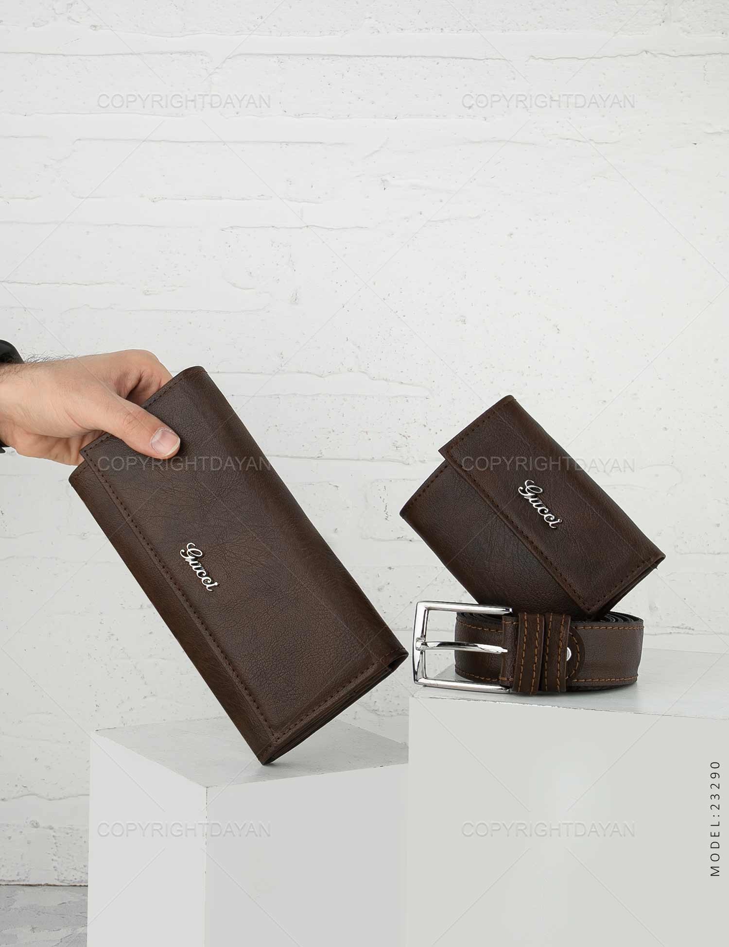 ست چرمی مردانه Gucci مدل 23290