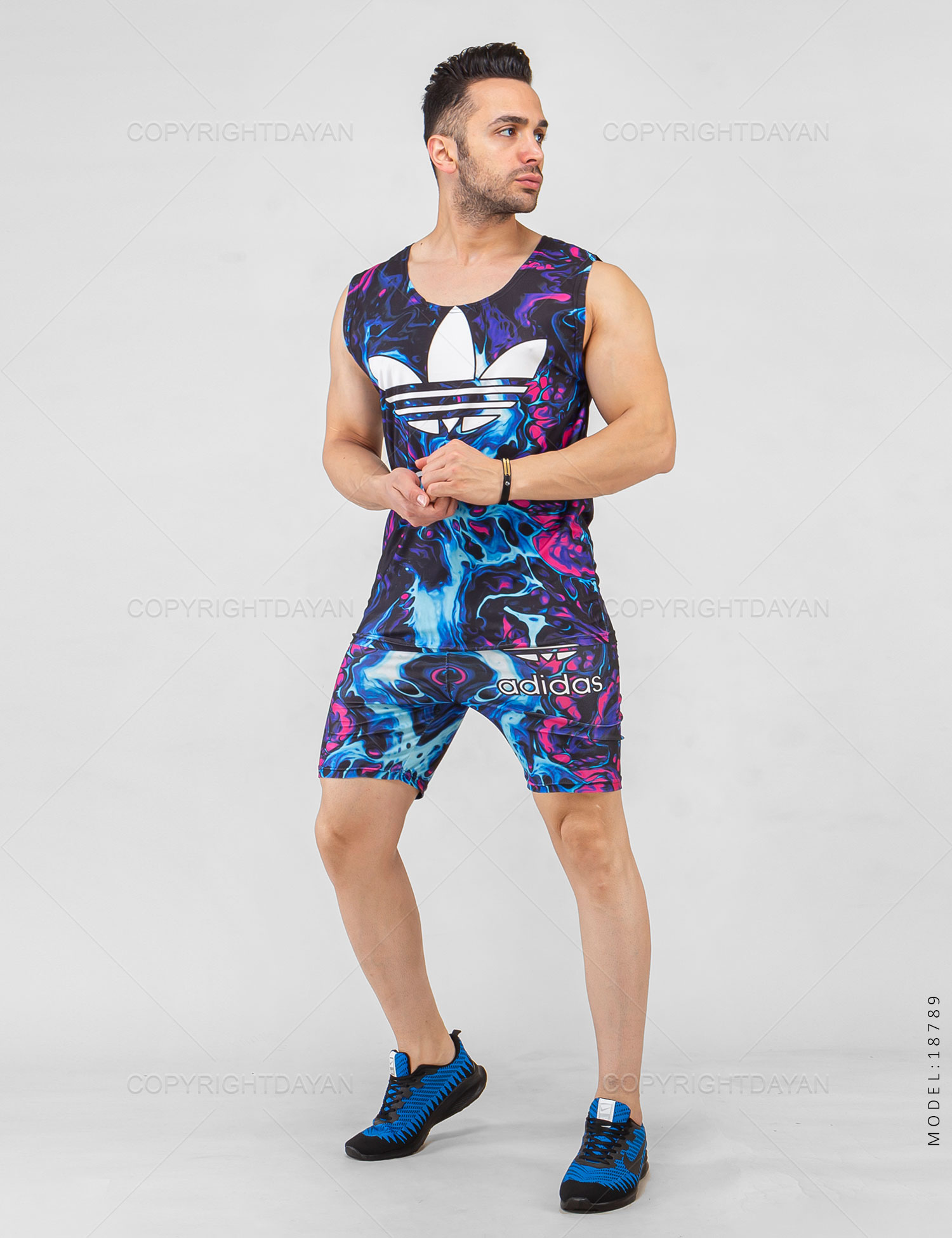 ست رکابی شلوارک مردانه Adidas مدل 18789