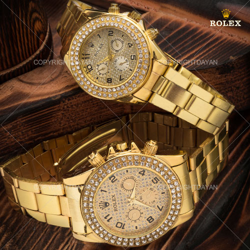 ست ساعت مردانه زنانه Rolex مدل Regla (طلایی)