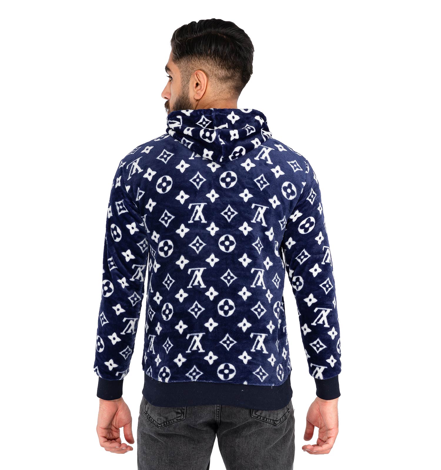 هودی مردانه کلاهدار طرحدار LOUIS VUITTON مدل 41018