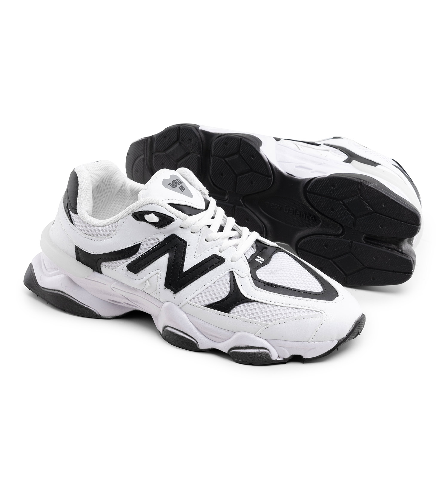 کفش اسپرت New Balance مردانه سفید لژدار بندی چرم مصنوعی مدل 40570