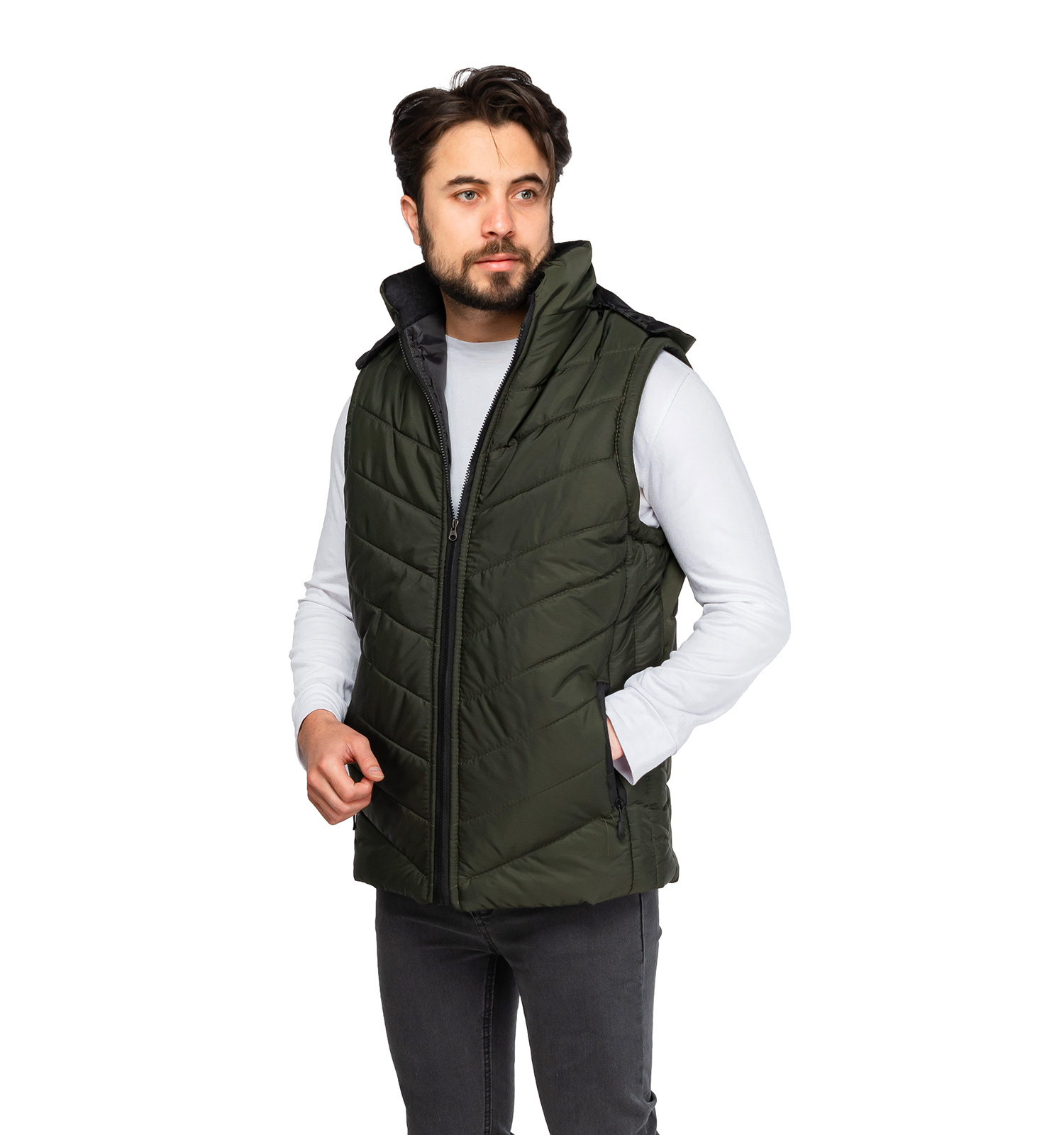 کاپشن پافر بادی کلاهدار مدل 45990