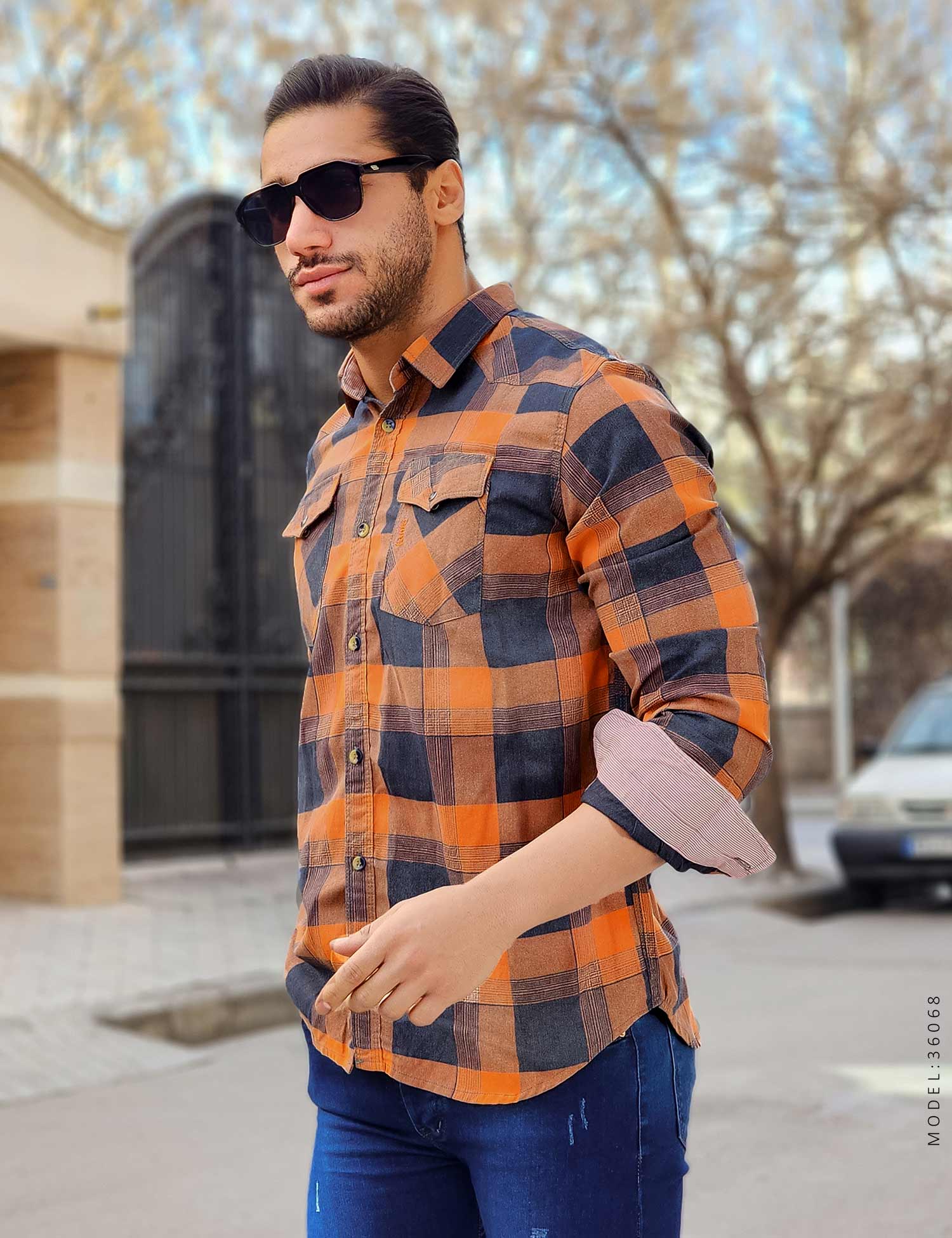 پیراهن مردانه چهارخانه Maran مدل 36068